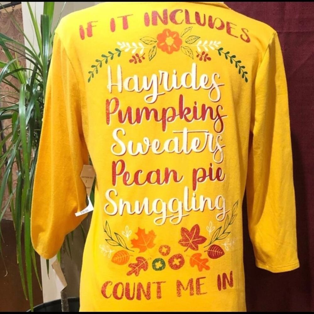 Kim Rogers Fall 3/4 Sleeve Fall tee size Small